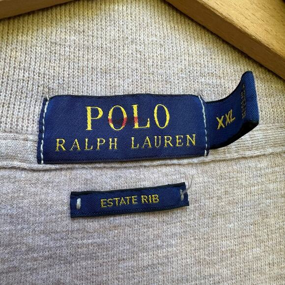 Polo Ralph Lauren Estate Rib 1/4 Zip Pullover XXL 100% Cotton Tan - Picture 2 of 6